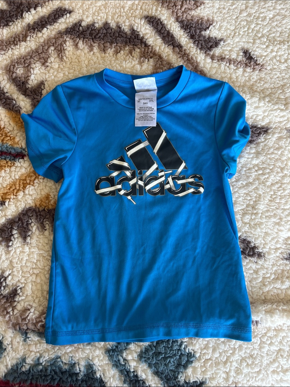 adidas Blue Short Sleeve Tee with Black Logo